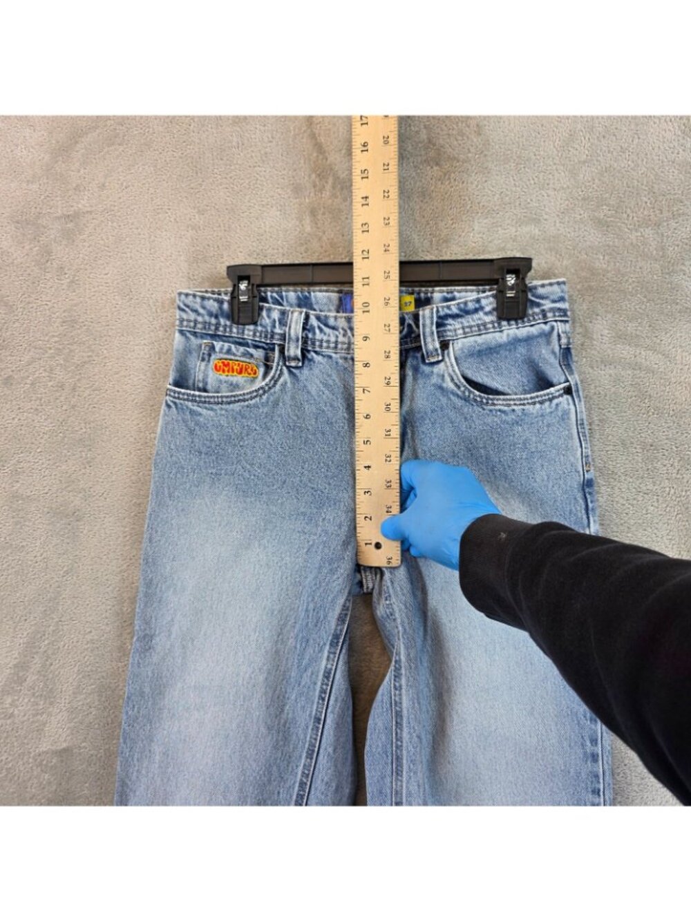Empyre Jeans Youth 27 Blue Straight Loose Skate Adjustable Waist 100% Cotton - Picture 6 of 13